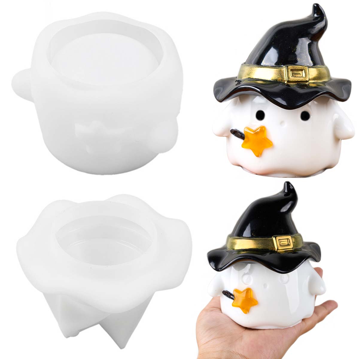 Potsticker Mold - Chapéu fantasma vela jar molde de